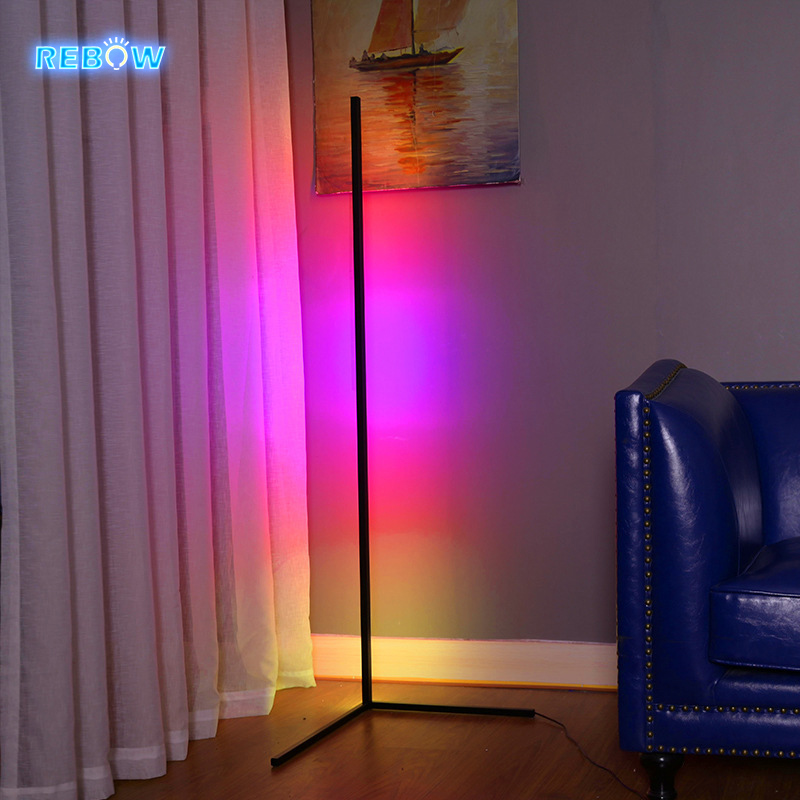Люстра стоящая лампа напольная rgb современная светодиодная дуговая угловая металлическая колонна белая напольная лампа