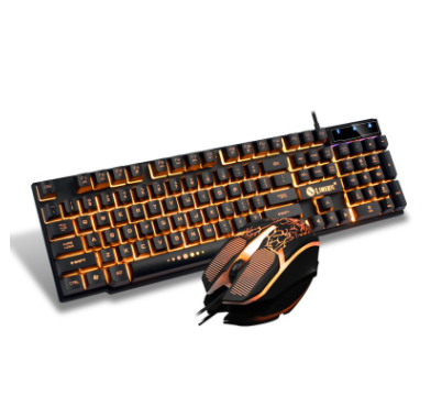 Игровая USB клавиатура и мышь GTX300, набор с клавиатурой и мышью с цветными подсветками, Водонепроницаемая клавиатура в стиле панк для ноутбука, английский язык