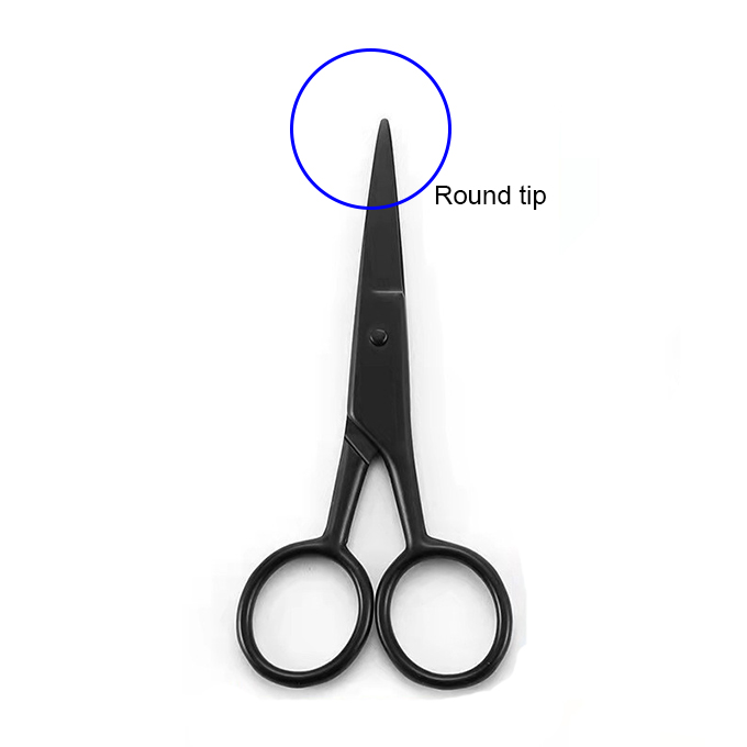 Round tip makeup scissors custom cordless pet tools set mini chikamasa cute kai scissors baby kid barber scissors