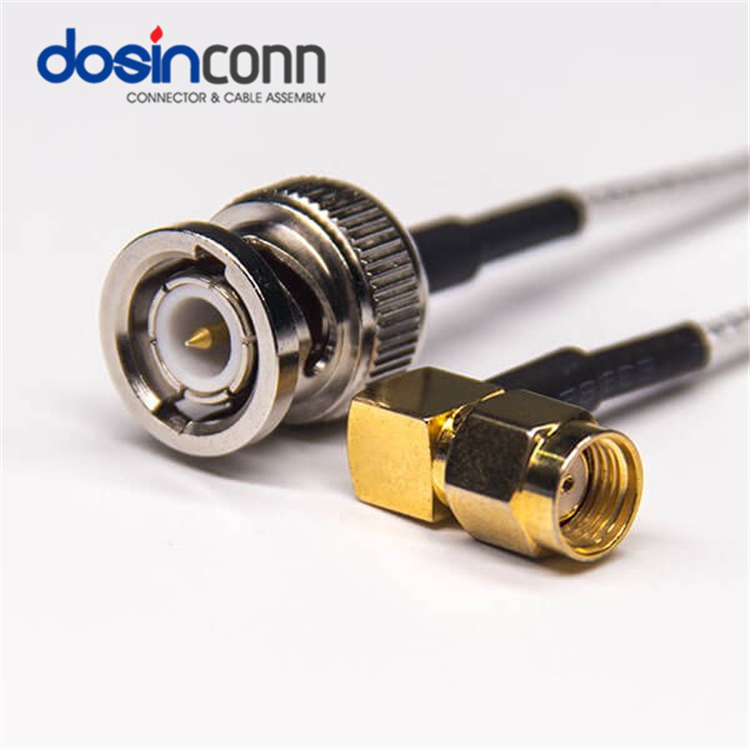 BNC в SMA 90 градусов Rg316 RP штекер 10 см 50ohm коаксиальный кабель