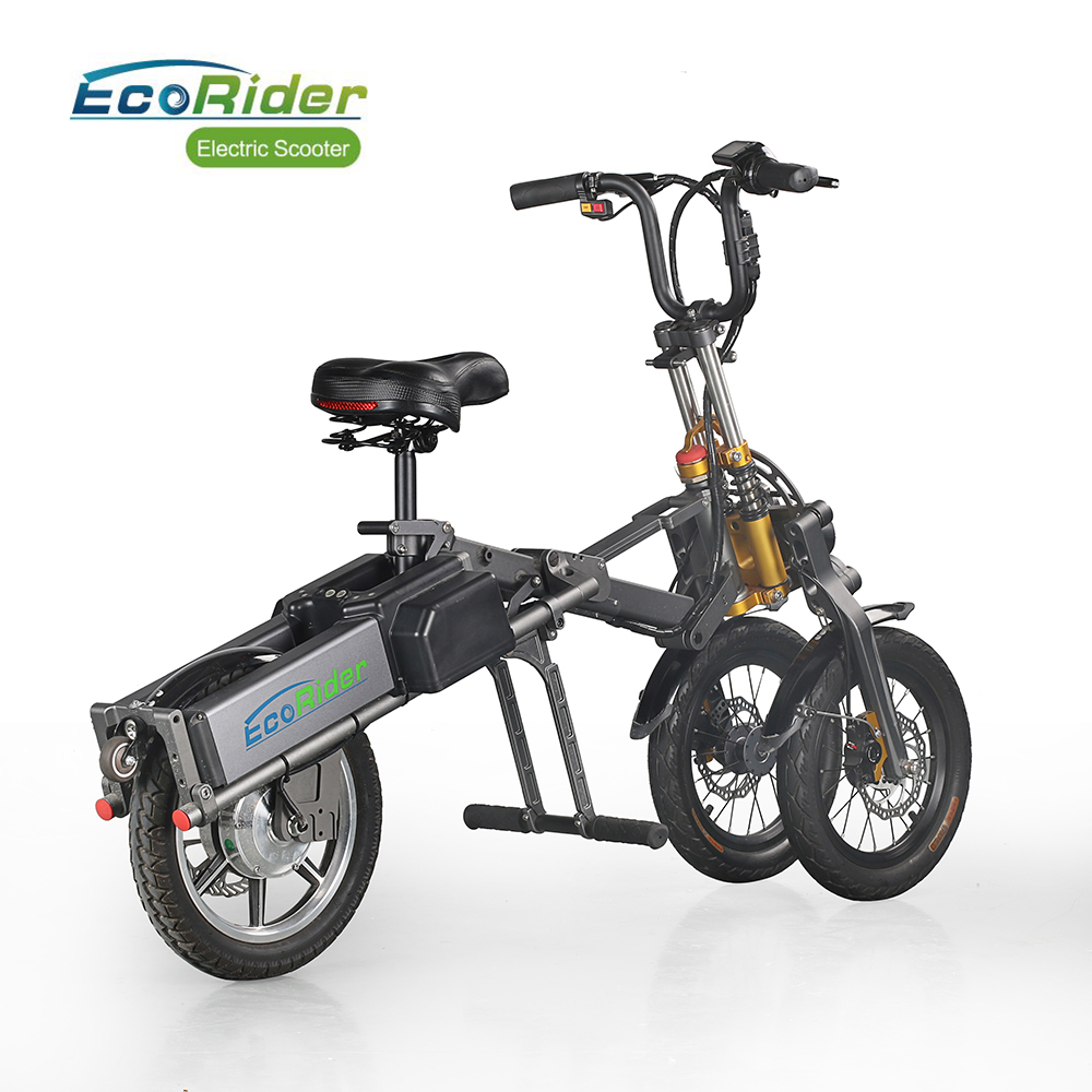 EcoRider E6-7 250W электрический велосипед 14 дюймов городской дорожный велосипед 48V электрическая тележка 2 колеса