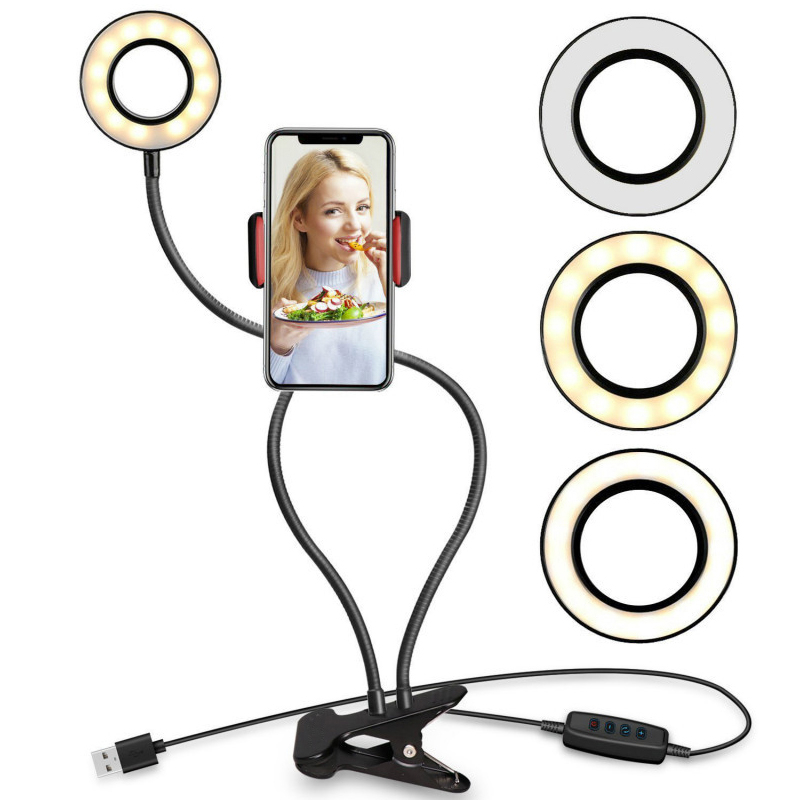 Beauty Makeup Light LED Fill Light Selfie Portable Live Live Stream Adjustable Ring Streaming Light With Cell Phone Holder