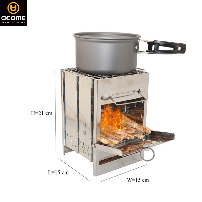 ACOME high quality lightweight portable bbq wood burning charcoal outdoor camping grill tent stove