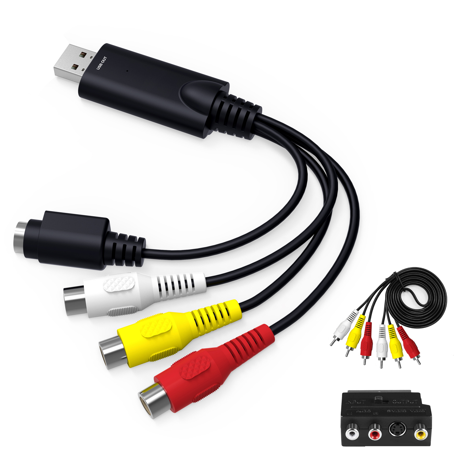 4-канальный ПВХ/АБС-пластик S-Video / CVBS USB 2,0 Карта видеозахвата