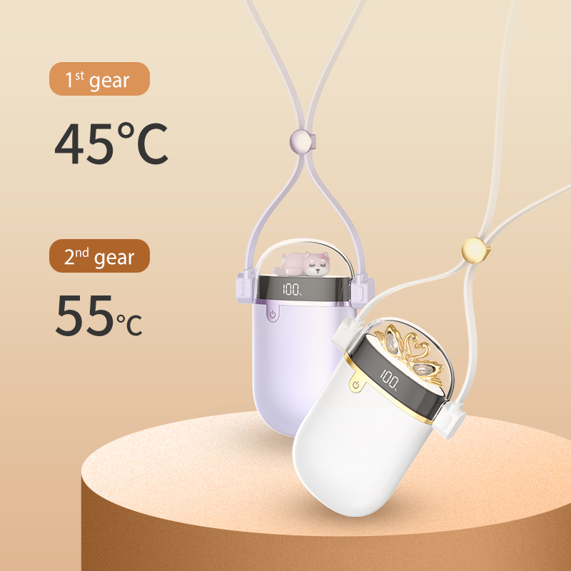 2021 new model cute low price hand warmer neck heater with Power Bank With LED Display Space Heater USB Rechargeable Hand Warmer