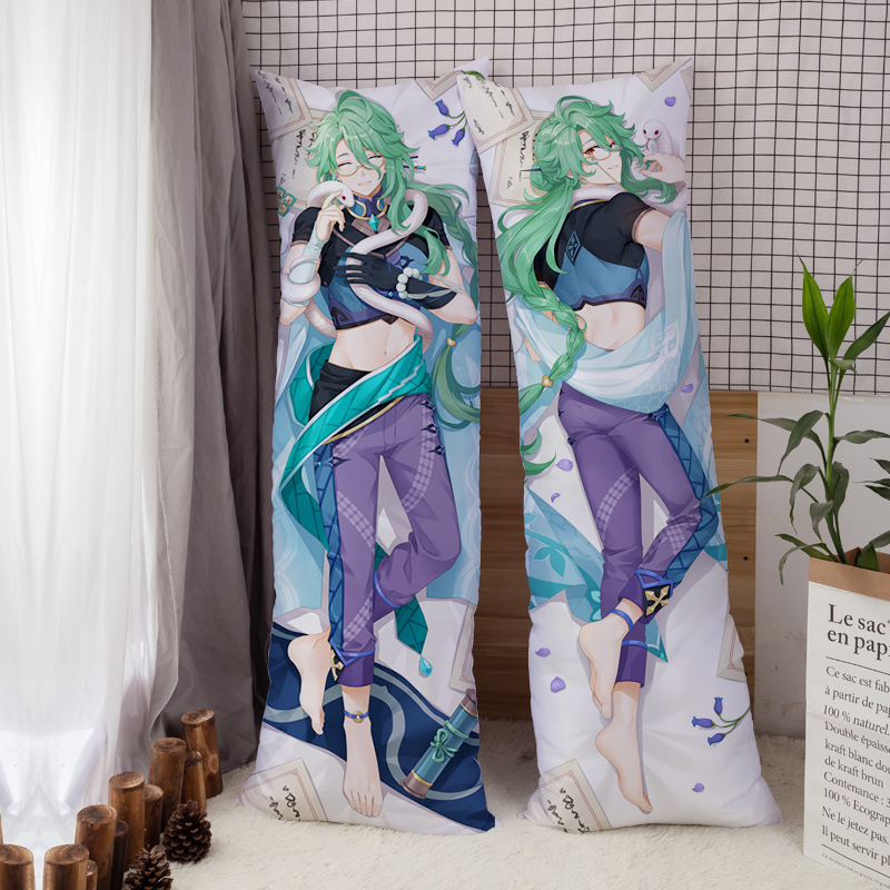 Hot Sales Custom Double Side Printed 50 X 150 Genshin Impact Baizhu Cartoon Anime Decorative Full Body Pillow Dakimakura
