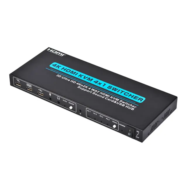 4 Port 4K HDMI 2.0 KVM Switch with Ultra HD USB 2.0 IR Hot Key HDCP 2.2