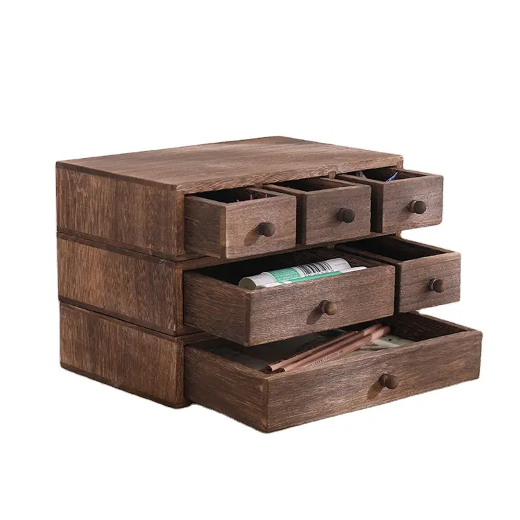 Hand crafted wood products supplier wholesale wooden craft box with drawer