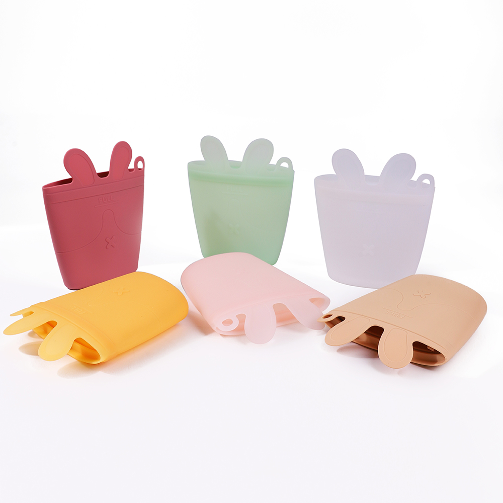 Spill Proof Zip Lock Reusable Toddler Kids Baby Food Snack Storage Pouch Silicone Baby Snack Container Bag with zipper