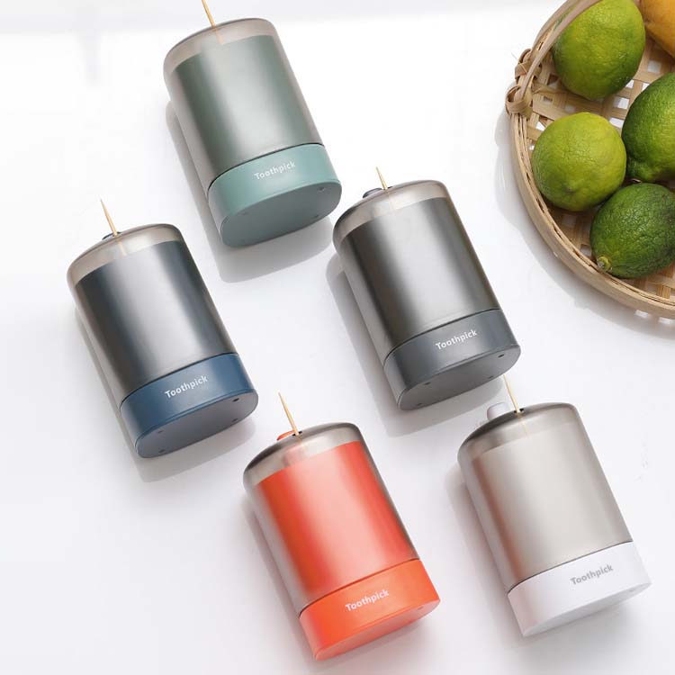 Transparent Lid Automatically Box Toothpick Holder Creative Automatic Pressing Toothpick Box