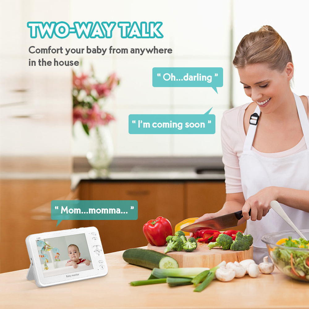 OEM 4.3 inch screen Baby Monitor 2MP 1080P FULL HD Night vision WiFi Two way audio alarm Recording Function