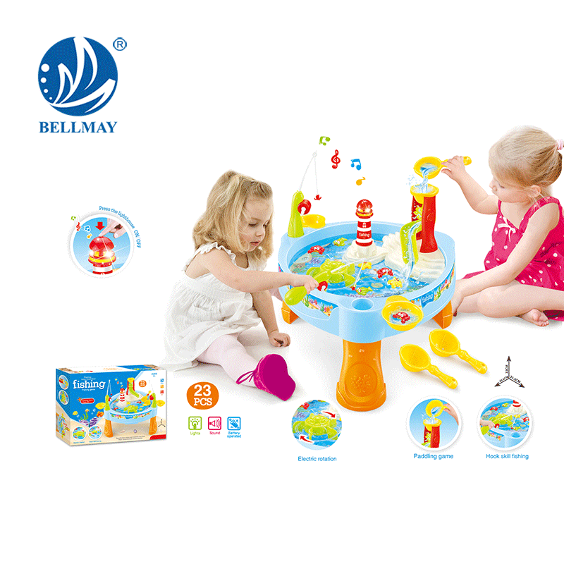 Bemay игрушка электрический Забавный B/O Рыболовный набор игрушка для детей с светильник и музыкой