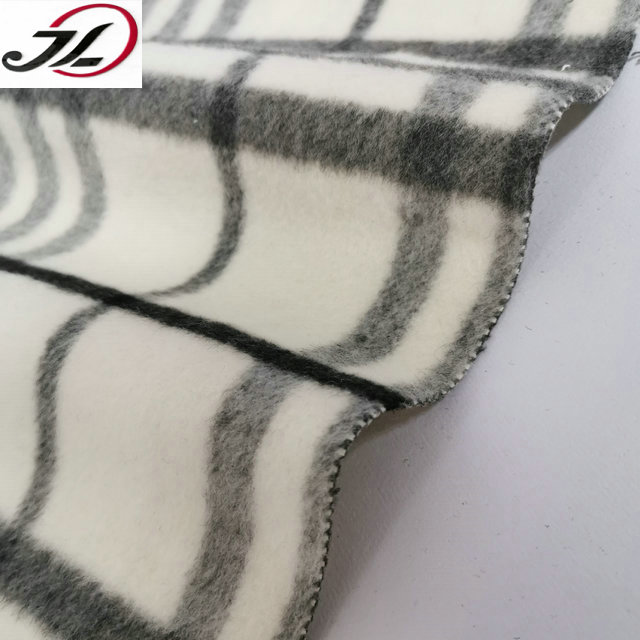 Wool/Polyester Fabric wholesale check fabric brushed 20% wool tweed fabric for clothing
