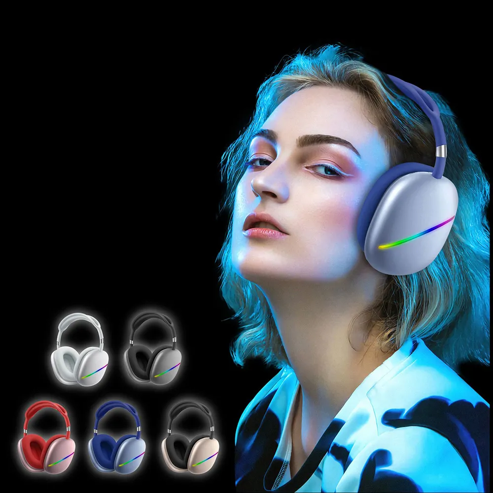 2021 bluetooth портативные беспроводные наушники типа C игровая гарнитура со светодиодной подсветкой для музыкальных игр