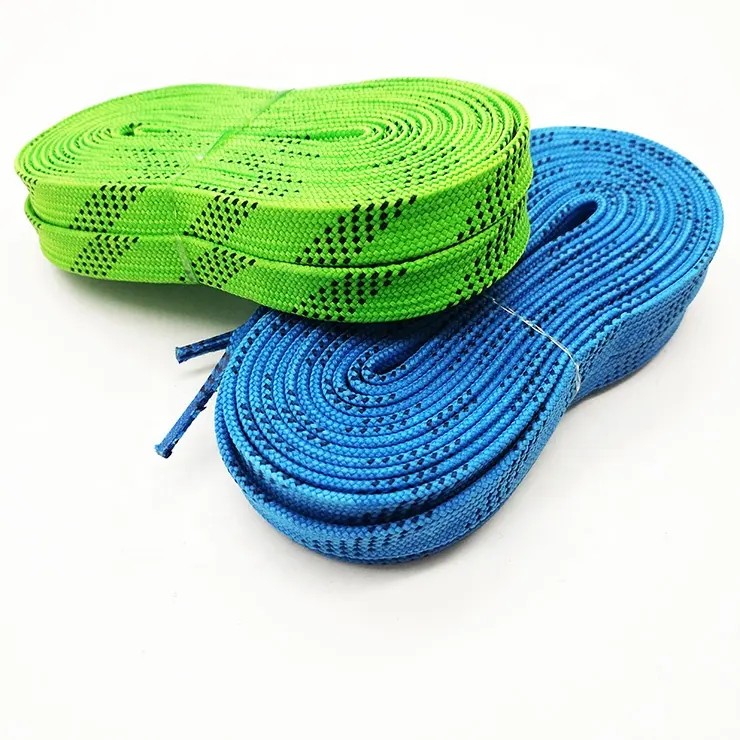 Shoe Lace Manufacturing Waxed Polyester Ice Hockey Skate Shoe Laces Shoelaces With Mould Tip