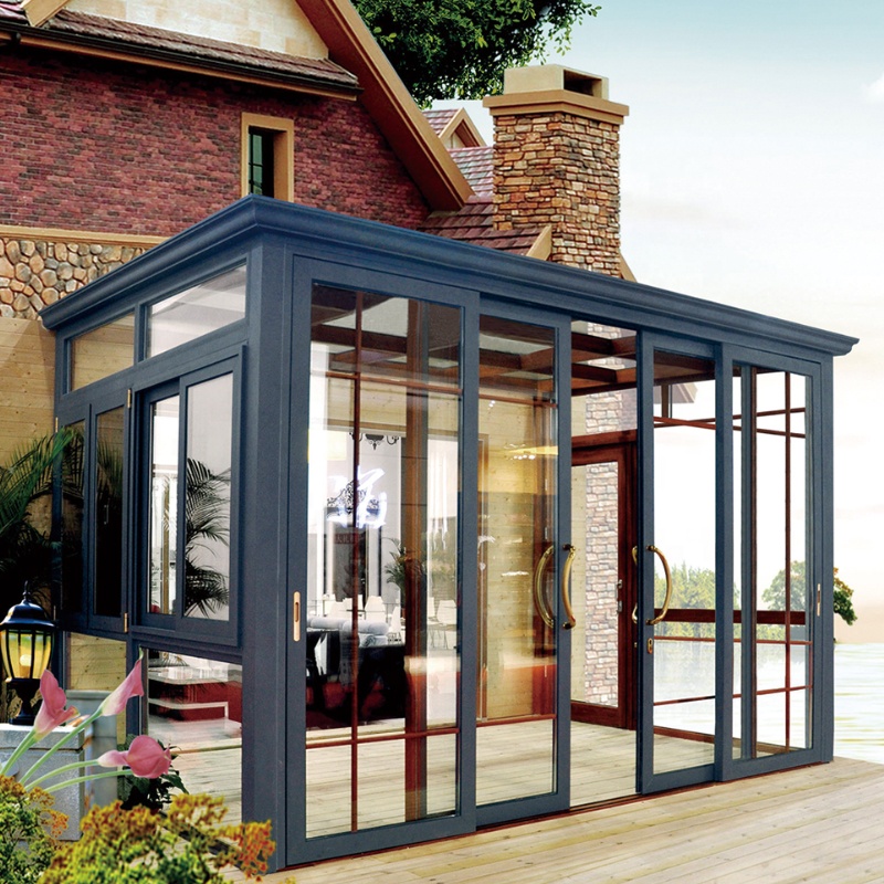 Customized aluminum profile glass house prefab house sunroom price China