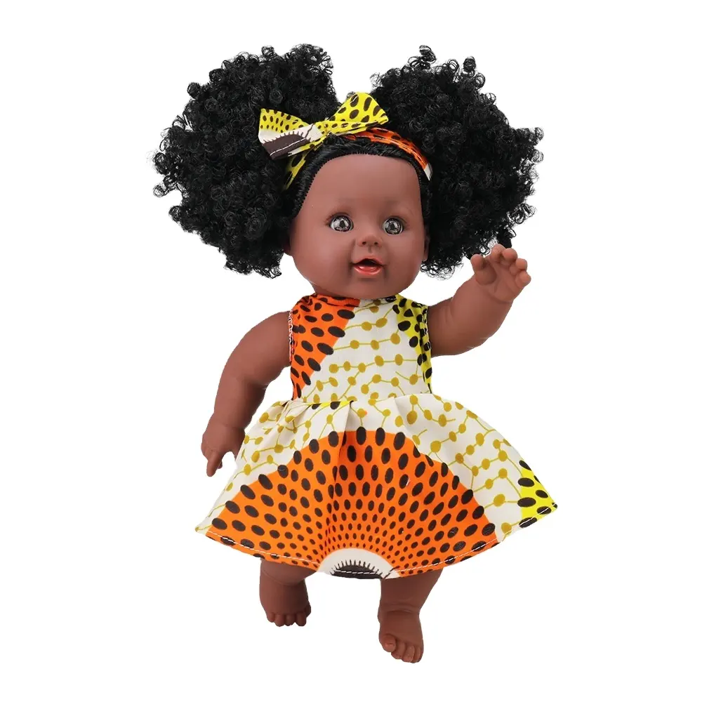 12 inch Toy Baby Black Dolls lifelike african american doll for kids newest children Kids Holiday and Birthday gift