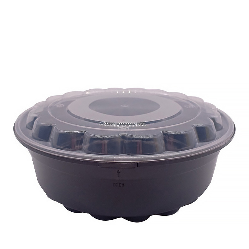 Straight supplier competitive price take away customized plastic salad bowl with lids