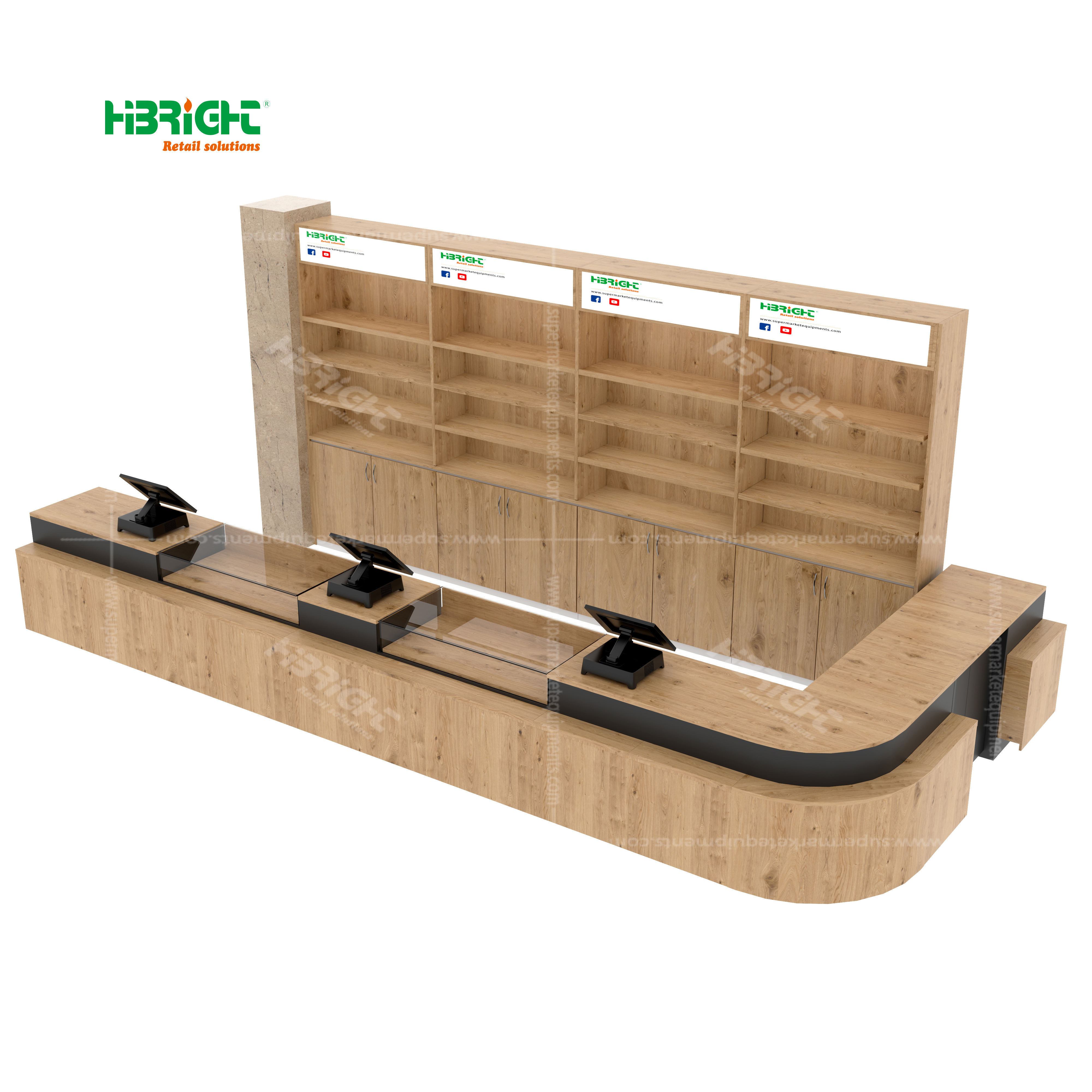 Grocery store shop Cash Counter Design Display cash counter register Cashier for Retail Store Fixture