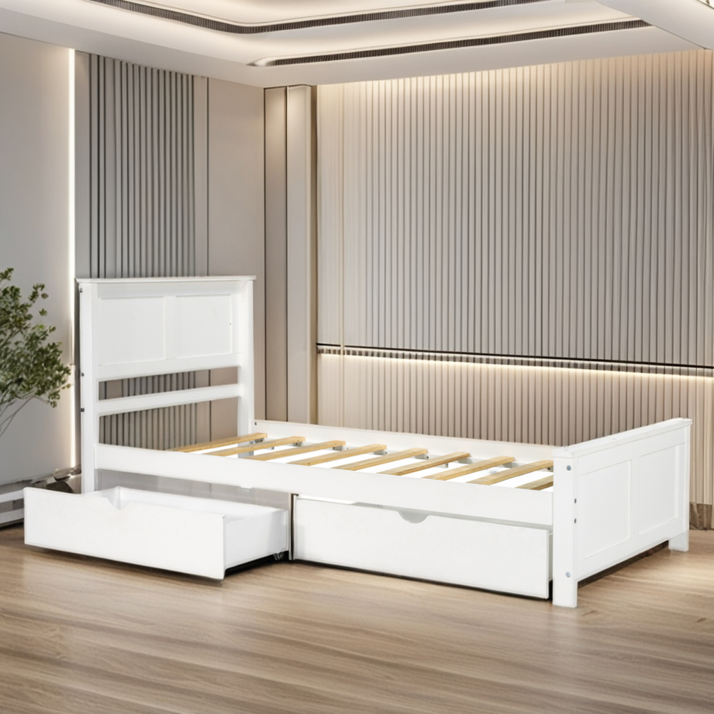 TNT Modern Twin Size Single Children's Bed with Storage Drawer Hot Selling Wooden Kids Furniture