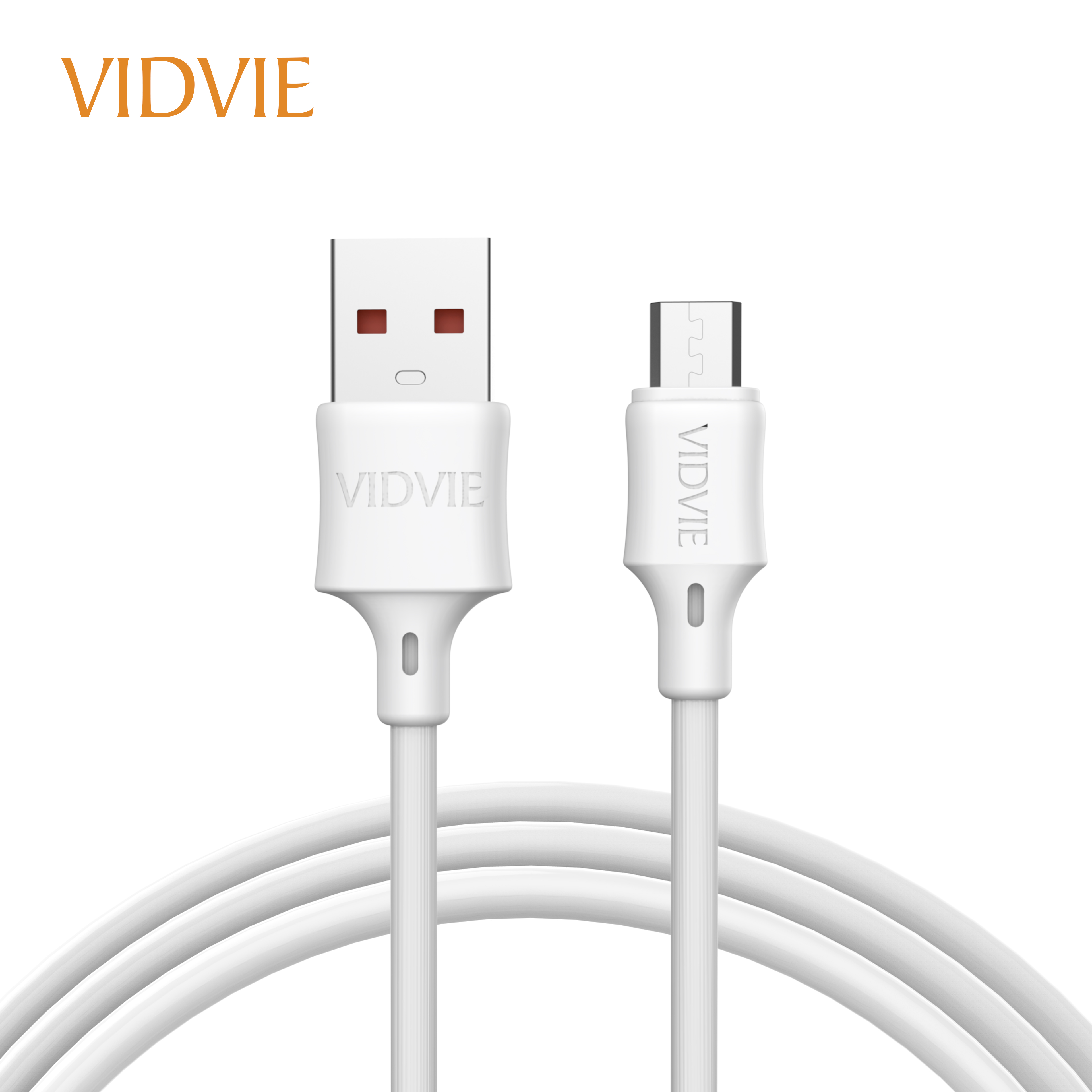VIDVIE CB456v популярный зарядный USB-кабель для Android 100 см 2.1A Быстрая зарядка белый цвет ПВХ кабель для передачи данных