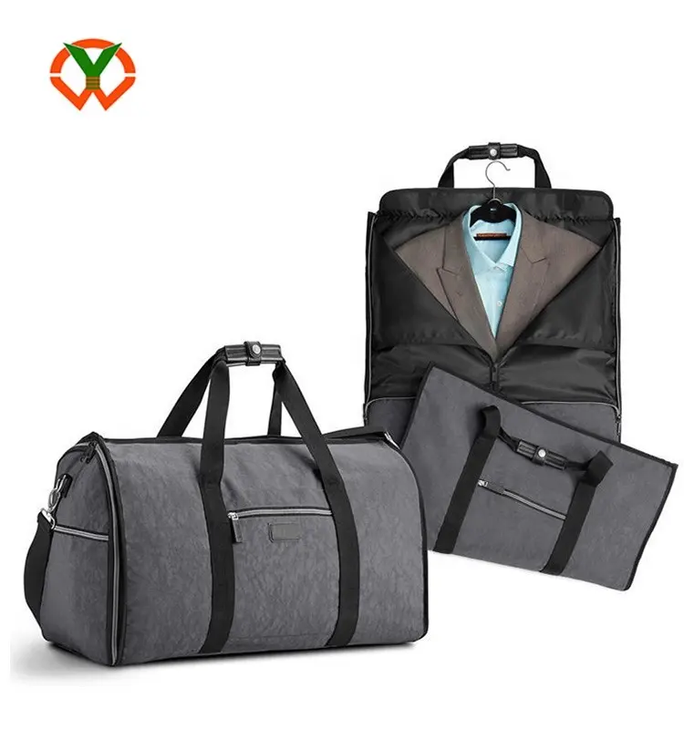 High quality customs China Men's 2 In 1 Garment Bag Duffle Business Travel Portable Suit garment bag