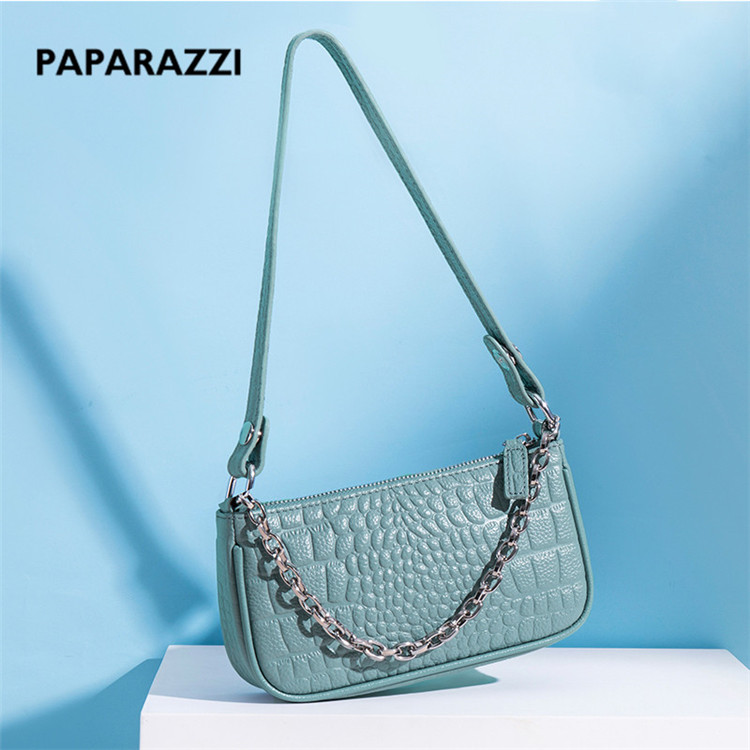 AZB116 2021 Eco-friendly Real Genuine Alligator Leather Adjustable Chain Strap Zipper Cute Ladies Mini Shoulder Bags for Women