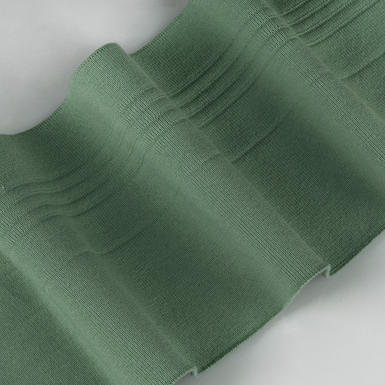 green polyester fine cotton fabric collar cuff rib