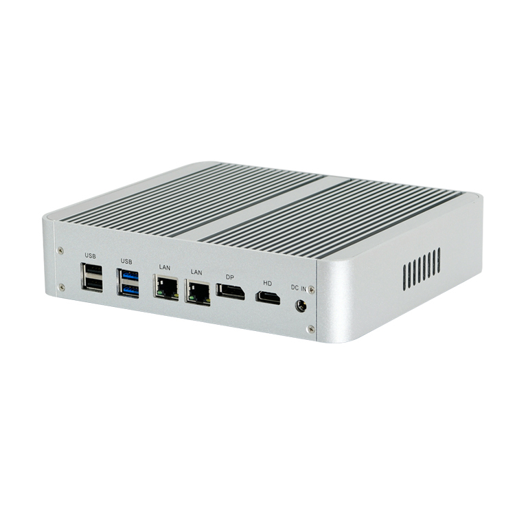 Безвентиляторный мини-ПК I5 7260U Dual LAN Iris Plus Graphics 640, недорогой портативный Настольный компьютер Win10 Ubuntu, сервер для мобильного робота