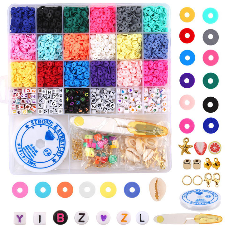 SC Wholesale Jewelry Making Polymer Clay Chip Beads Handmade DIY Necklace Bracelets Charm 6mm Flat Round Polymer Clay Beads Kits