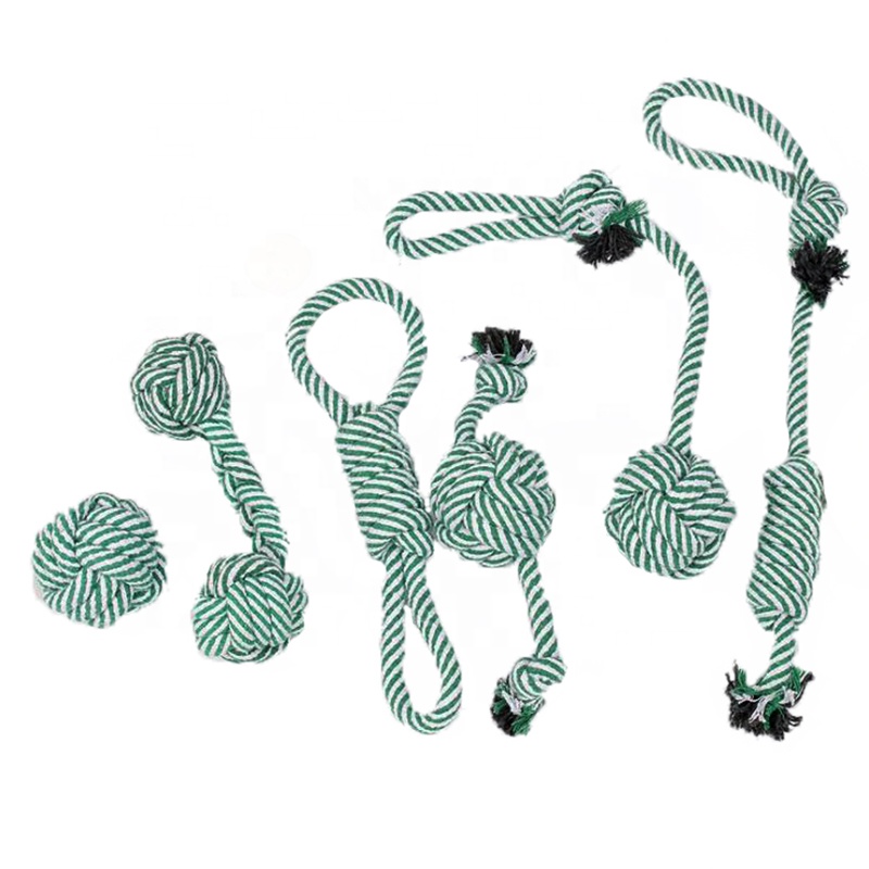 Wholesale Playing Chew Plush Cotton Molar Teeth Braided Ball Knot Set Pet Dog Rope Toy