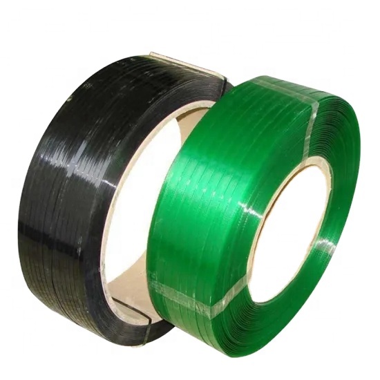 Manual tools use green embossed PET strap polyester strapping roll for brick pallet industry