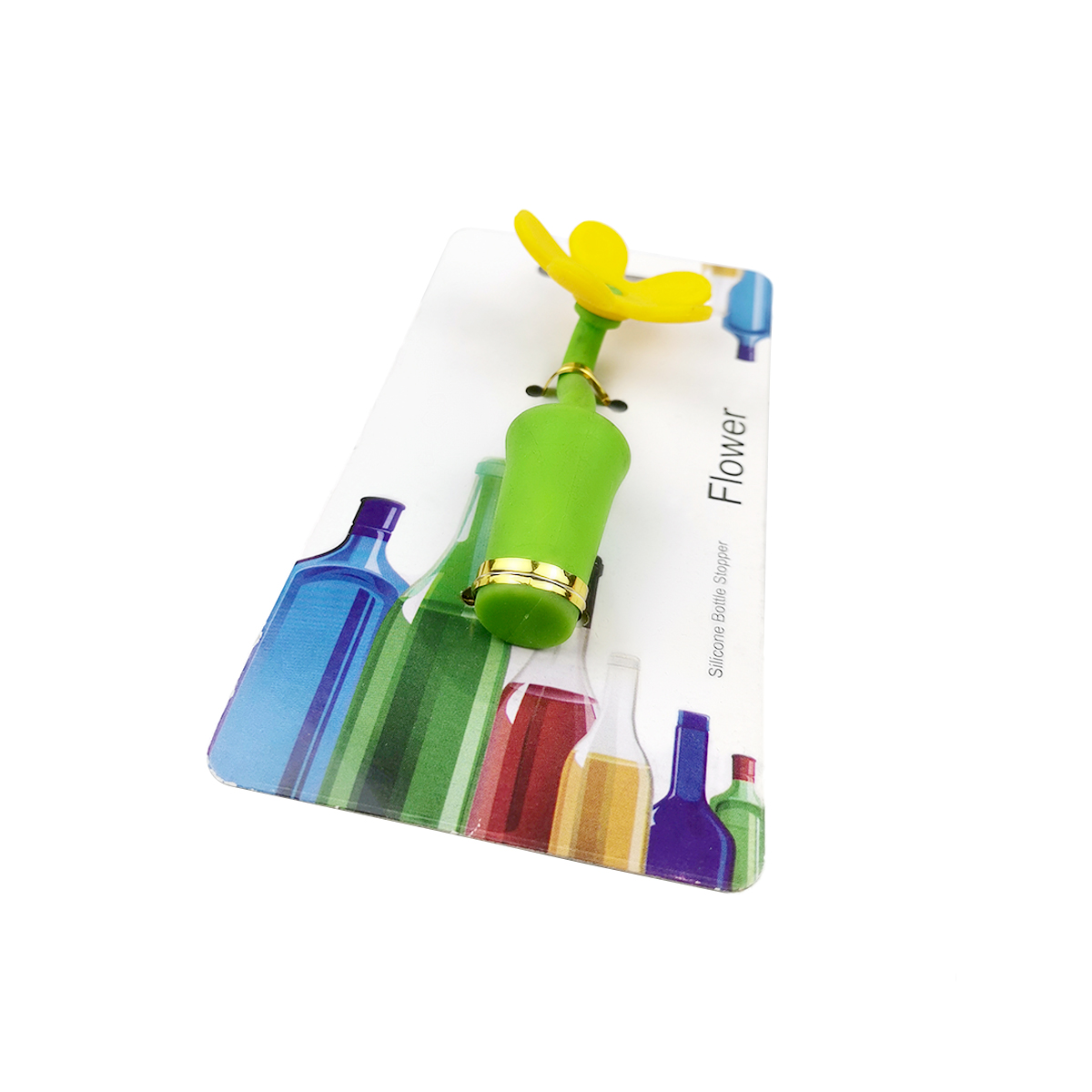 good selling cheap silicone bottle stopper with yellow flower for kitchen