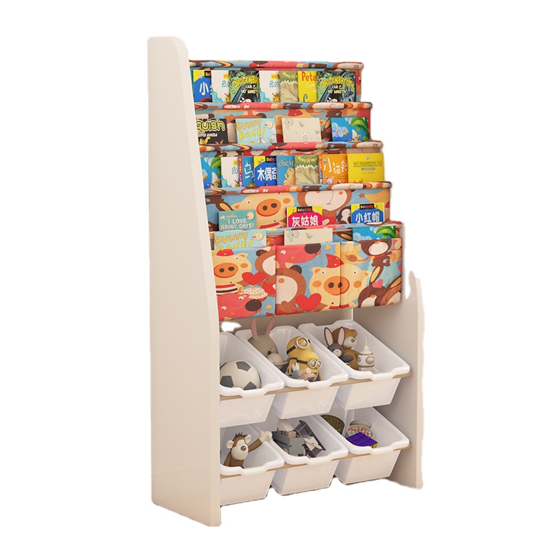 Chinese toys storage Cute Book Storage Cabinet.Kids Cabinet Book self bookcases Rotating Kids Children Children's Bookshelf