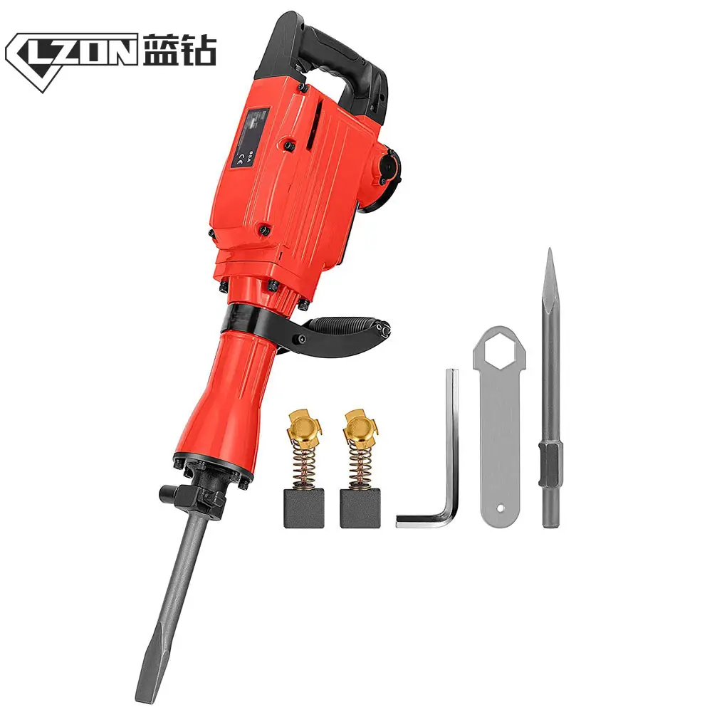 Factory 220V Electric Demolition Jack Hammer Heavy Duty Concrete Breaker Drills Kit With Carrying Case And Removal Tools Bits