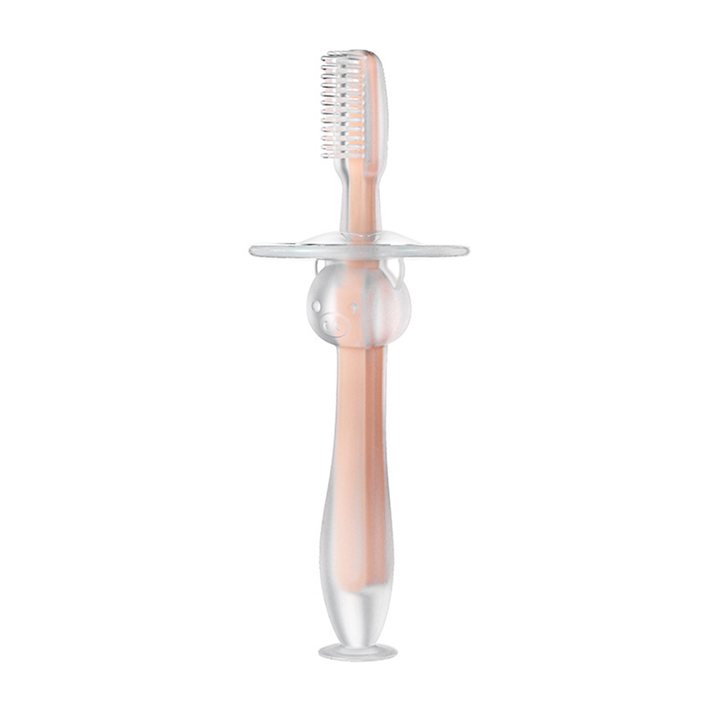 BPA free baby toothbrush silicone for children with standing suction