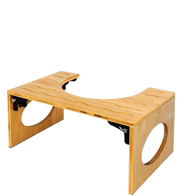 Bathroom hot sale bamboo toilet stool folding bench bamboo squatting stool bench
