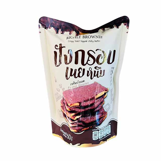 Crispy Toast Topped Sticky Butter Flavored Chocolate 50 gm Thailand Snack Premium Snack Crispy Texture chips takis