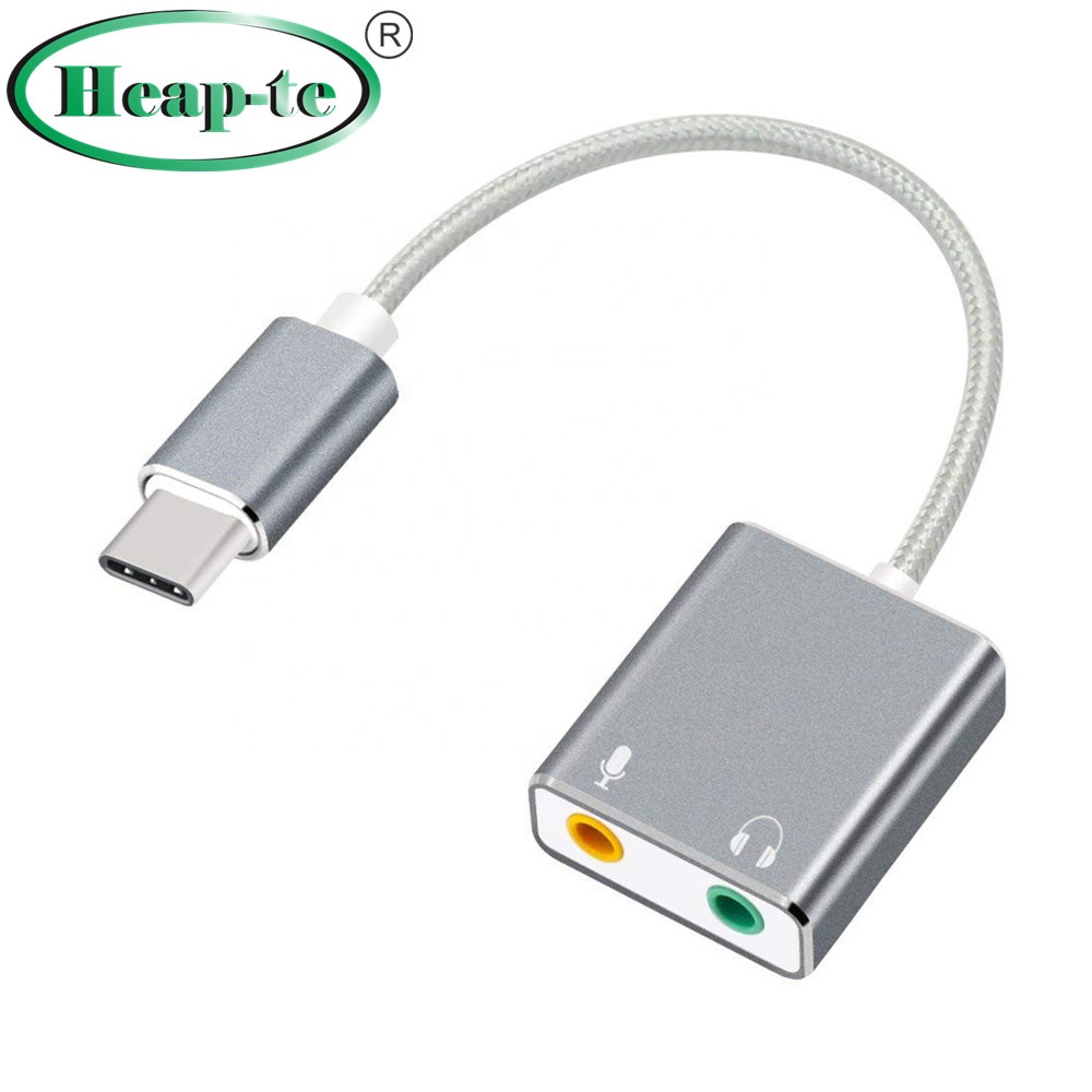 USB C Type-C 7.1 Sound Card External Converter Adapter with 3.5mm Aux Stereo for Mac
