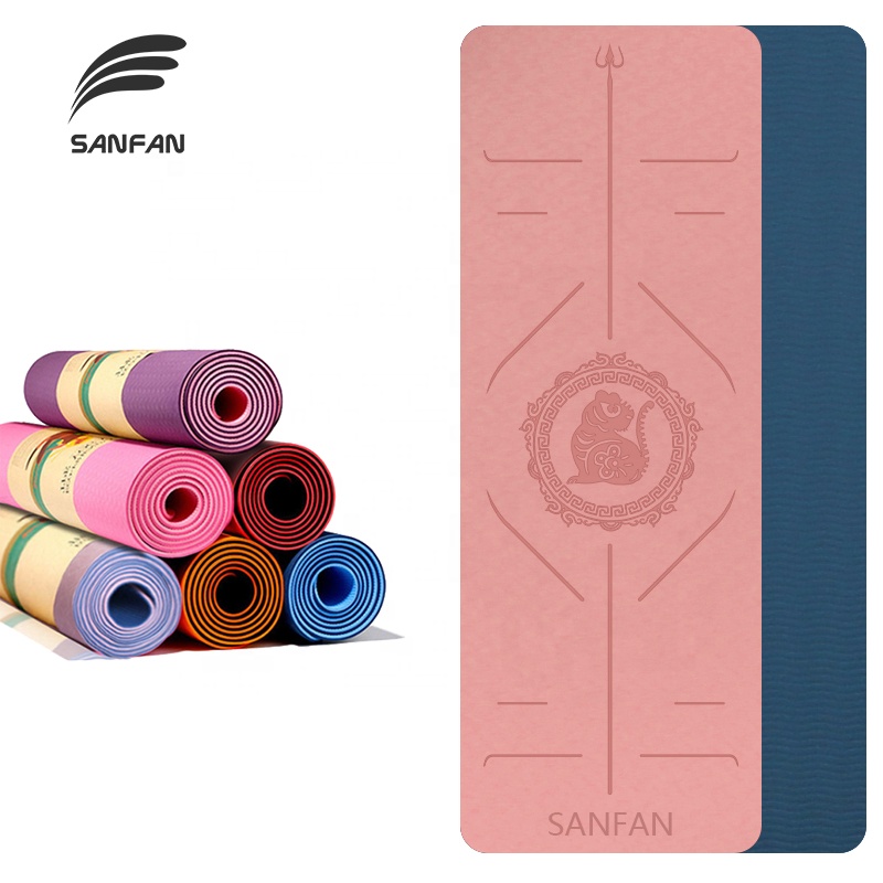 SANFAN, оптовая продажа, коврик для занятий йогой с принтом, индивидуальный логотип, Пилатес, спортивный коврик для занятий йогой