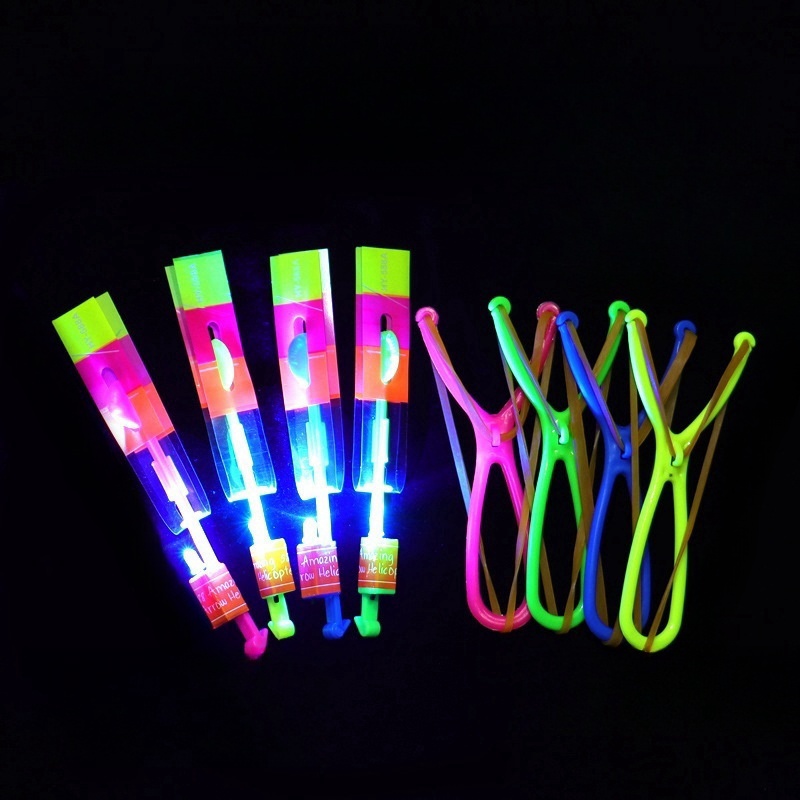 Hot Selling Wholesale Led Slingshot Flying Arrow Toys For Kids Small Size factory price luminous toys flying slingshot