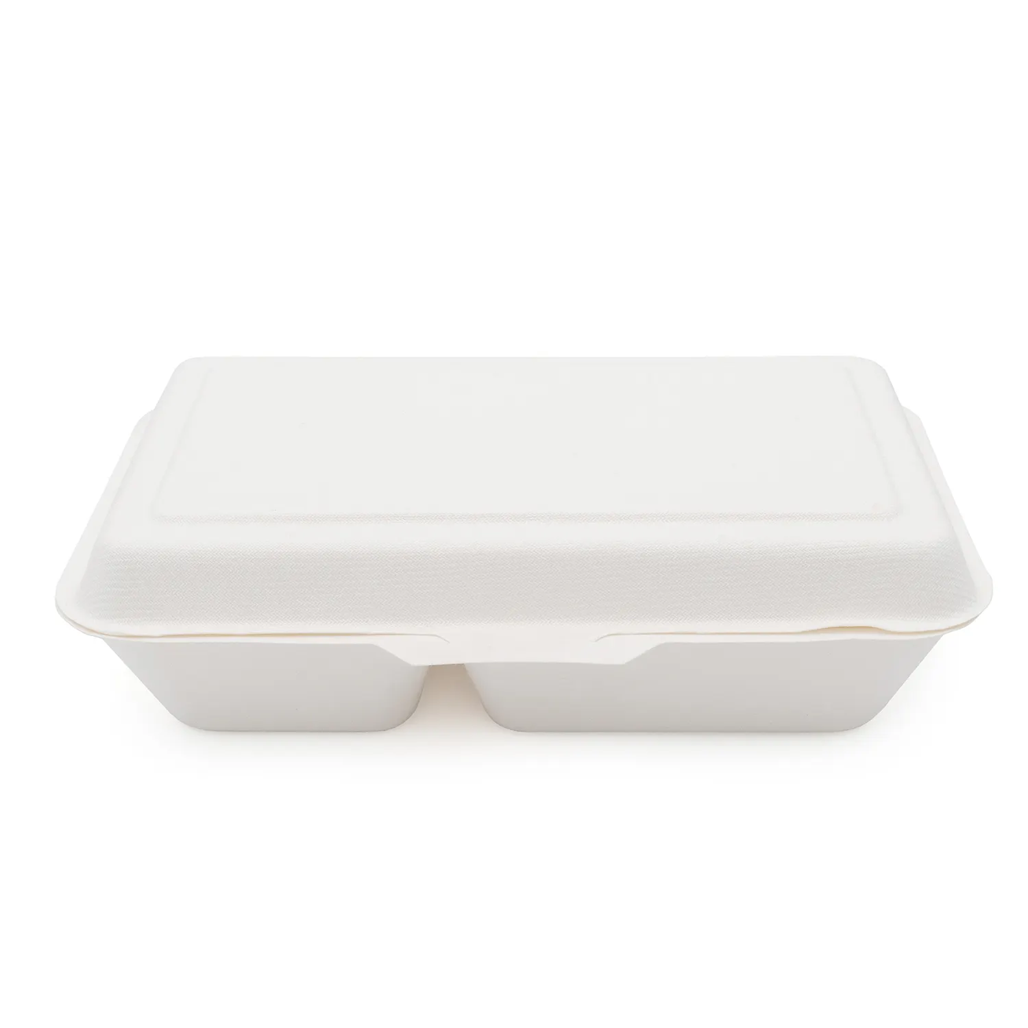 Widely Used Disposable Paper Lunch Box Takeaway Paper Lunch 2 Compartment Box Bagasse Tableware