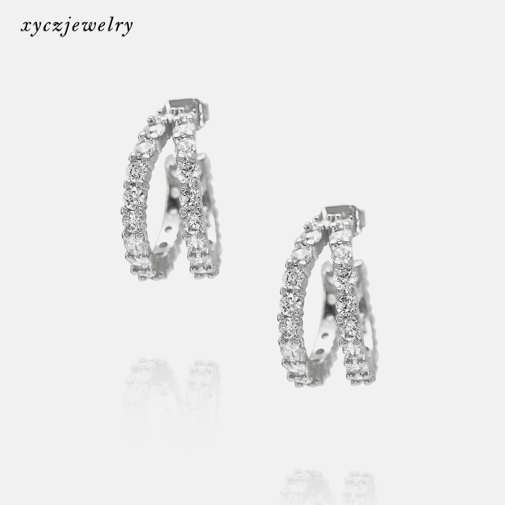 Xingyu cz серьги-кольца 18K позолоченные серьги-кольца