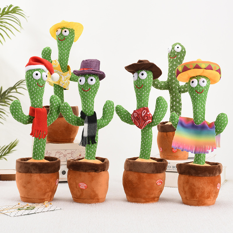 Cute Stuffed Flowerpot Twisting Dance Cactus Doll Talking Singing Music Dancing Cactus Plush Toy