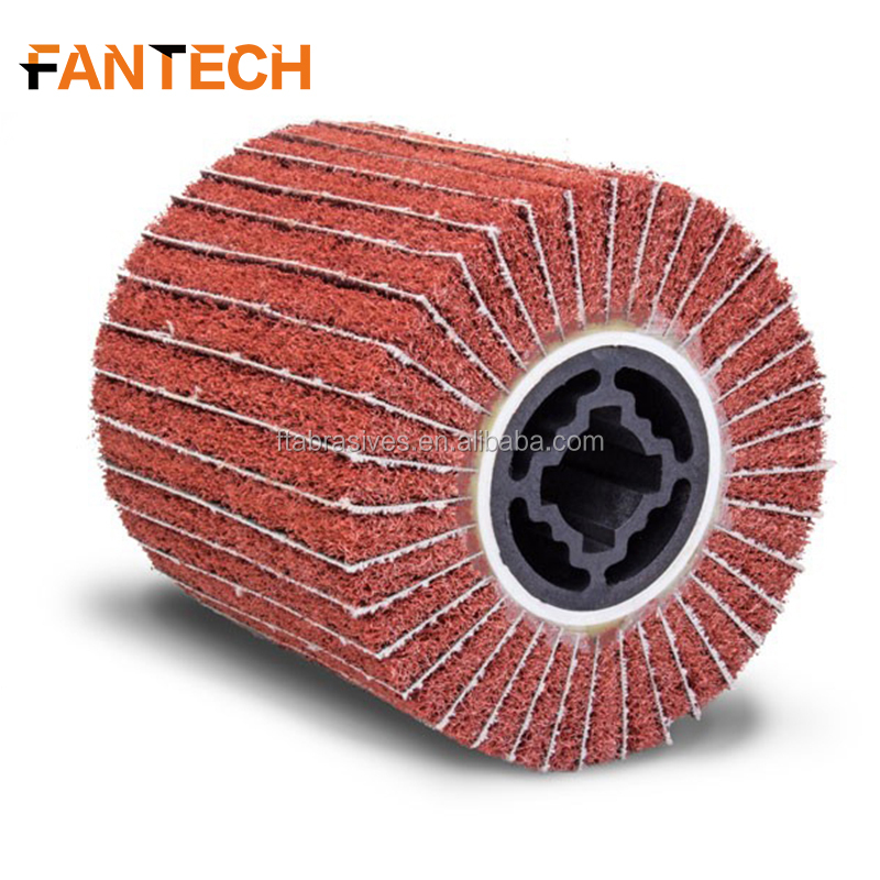 FANTECH Non Woven Flap Wheels Abrasive Interleaved Flap Wheel Drum With Keyhole Arbor