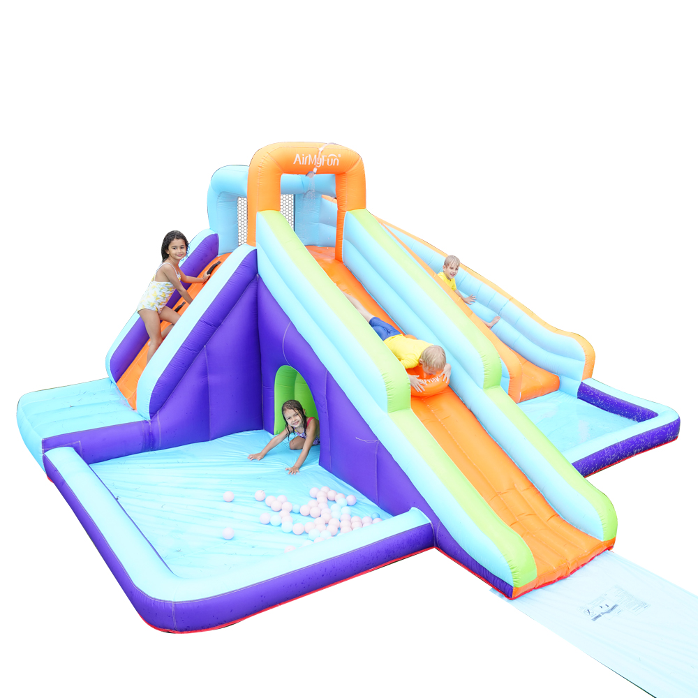 Airmyfun Outdoor Games Toy Funny Play House Backyard Bounce House Inflatable Water Slide For Kids