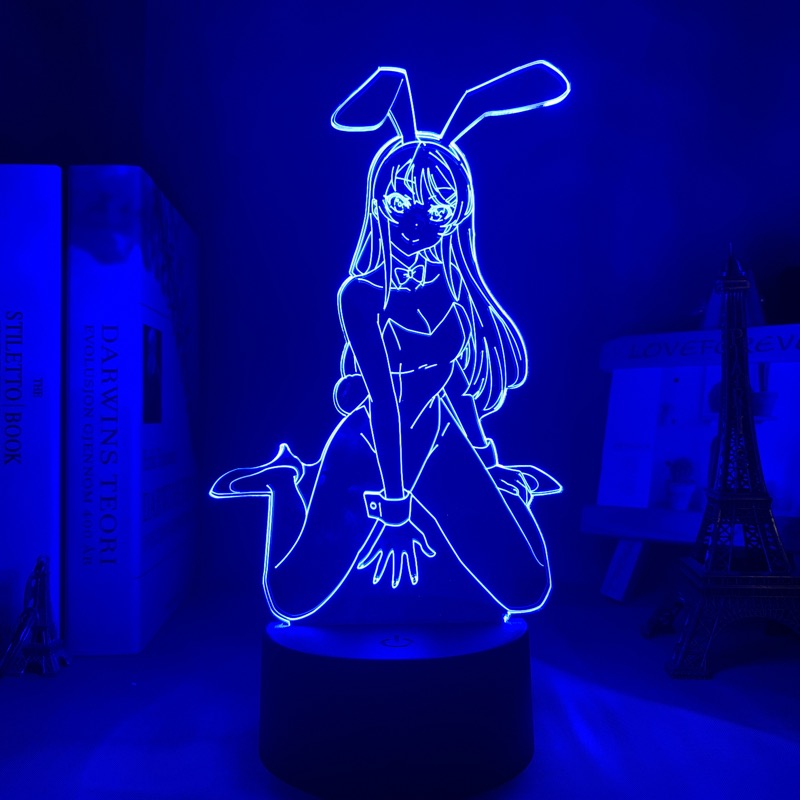 Аниме Waifu Mai Sakurajima светодиодный ночник для спальни Декор Mai светильник подарок для друга Sakurajima Bunny Girl Светодиодная лампа Аниме подарок