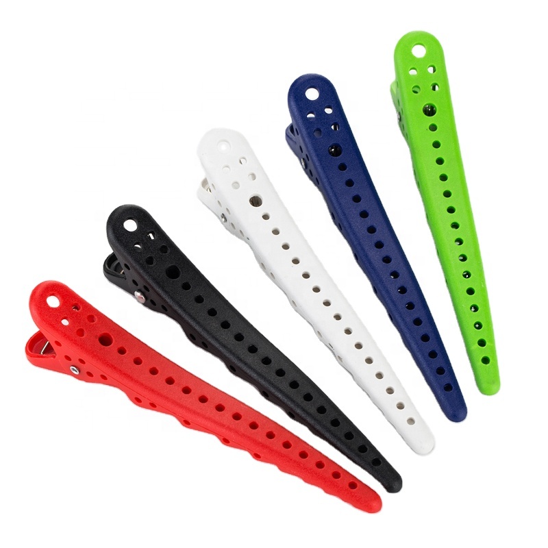 hole design salon styling crocodile hairpin girls custom plastic hair clip