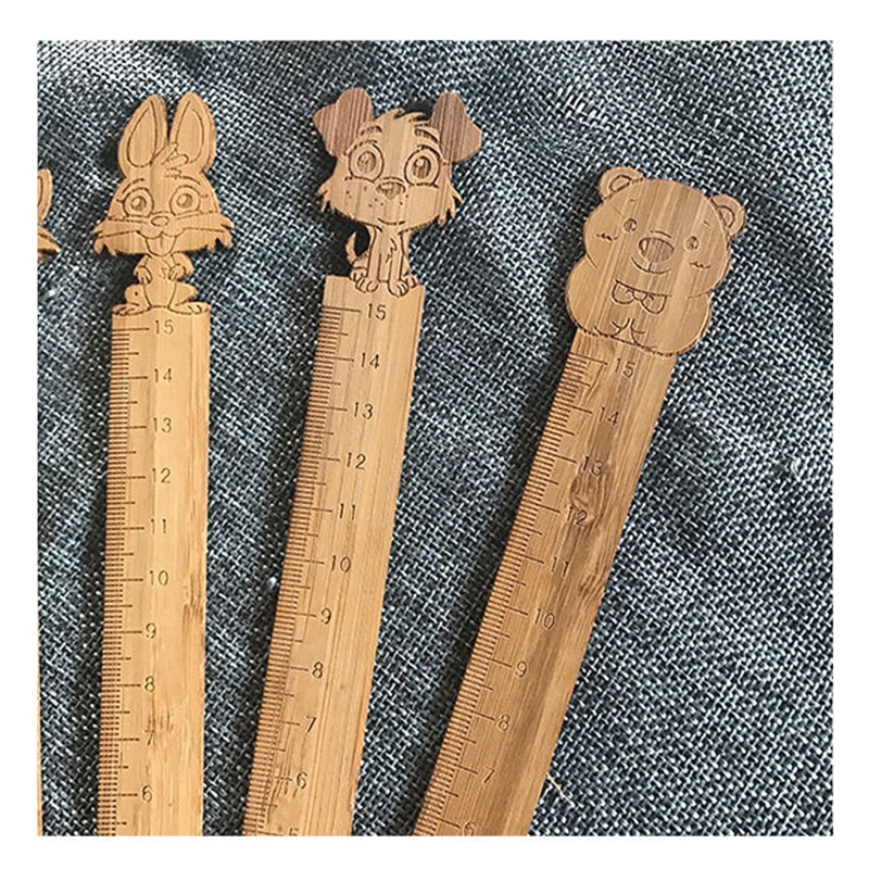 Hot Selling Ruler Funny Cute Animal Cartoon Customized Wood Bamboo Bookmark