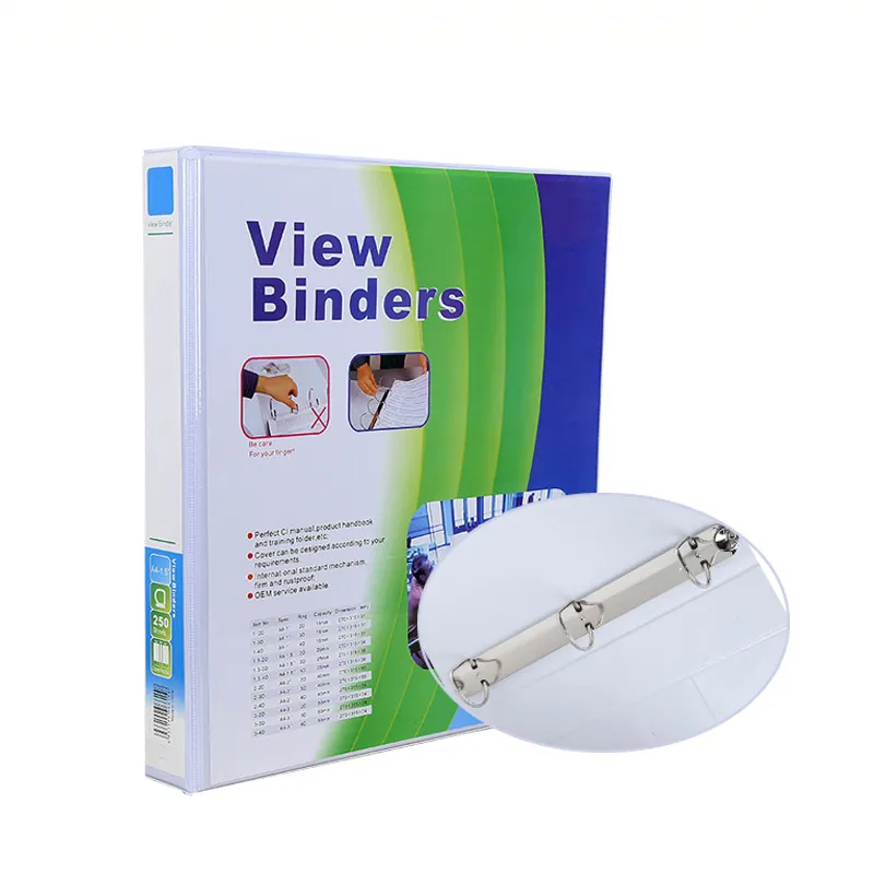 White Cover A4 Office Plastic 1 Inch 3 Ring Binder
